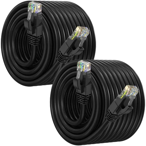 Vista 30 de Maximm Cable Ethernet Cat6, color negro (paquete de 2), cable UTP de 10 Gbps 550 MHz
