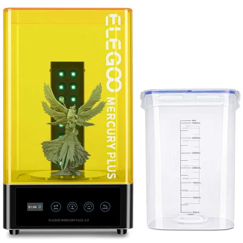 Vista 11 de ELEGOO Mercury Plus V3.0 - Estación de lavado y curado, gran capacidad de 7.5 L, compatible con impresoras 3D Mars Saturn Photon Halot MSLA LCD DLP