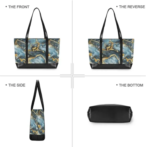 Vista 3 de KLL Hot Stamping Art trendy laptop bags with zipper laptop travel bag Large Handbag for university with diaper maletin ejecutivo para mujer