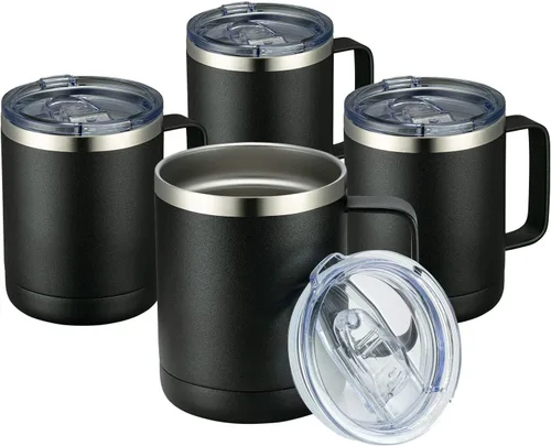 Vista 54 de MEWAY - Taza de café con asa, vaso térmico