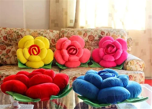 Vista 6 de Cojín de asiento de flores, cojines de suelo, cojines para muebles de patio, cojines de almohada (11.8 in, azul)