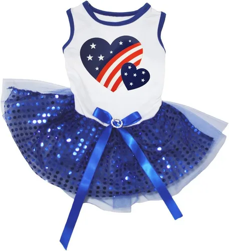 Vista 16 de petitebella cachorro perro ropa nacional corazón tema mascota vestido, XS, Australia