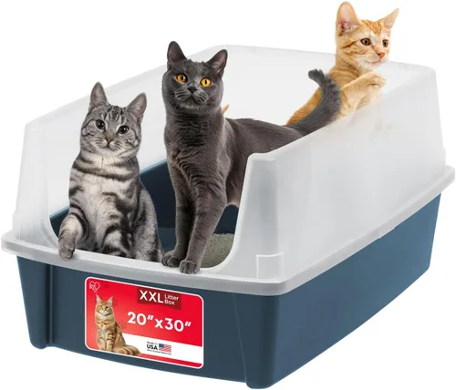 Vista 10 de IRIS USA Caja de arena XX-Large para gatos, caja de arena extragrande con parte superior abierta para gatos grandes y hogares con varios gatos