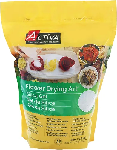 Vista 5 de Activa Gel de sílice Flower Drying Art, 4 libras (0.06 oz) Seca y conserva flores con confianza, apto para microondas y reutilizable
