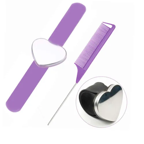 Vista 9 de Banda trenzada y peine magnético trenzado pulsera con peine de separación, pinzas para el pelo, pulsera magnética para estilista, banda de trenzado