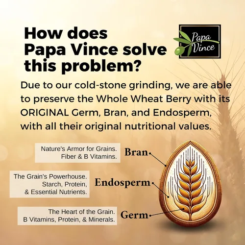Vista 5 de Papa Vince Pasta orgánica de trigo integral - No enriquecida, sin blanquear hecha de granos antiguos durum y timilia cultivados en Sicilia, Italia.