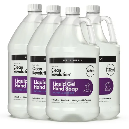 Vista 30 de Clean Revolution Jabón de manos en gel líquido, líquido sedoso rico, espuma rápida, enjuague rápido, contiene aceites esenciales reales