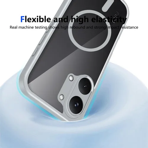 Vista 372 de Funda magnética transparente compatible con Xiaomi 17T, color negro 2 en 1 PC + TPU cubierta de teléfono a prueba de golpes, carcasa protectora