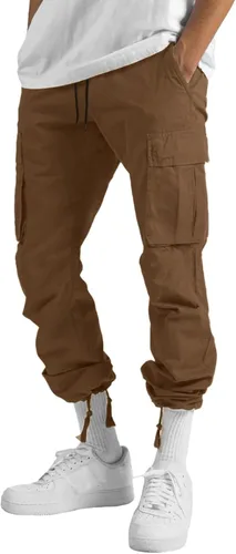Vista 3 de Pantalones cargo para hombre, pantalones de color con múltiples bolsillos, leggings casuales para hombre, pantalones deportivos activos