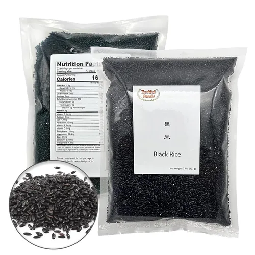 Vista 2 de Zestful Foods Arroz negro, grano entero, sin OMG, alto en fibra, bajo en azúcar, 2 libras, alternativa deliciosa y saludable al arroz blanco