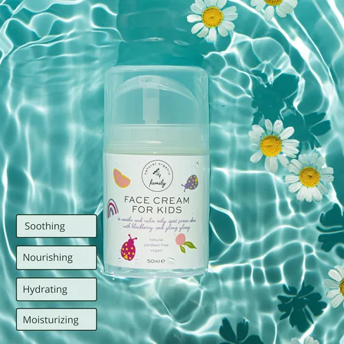 Vista 2 de Crema Facial Hidratante Suave para Niños y Preadolescentes – Nutritiva y Calmante para Todo Tipo de Piel – Ingredientes Naturales: Ácido Hialurónico