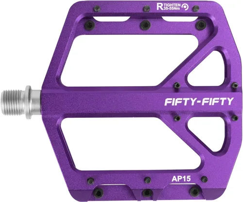 Vista 10 de FIFTY-FIFTY Pedales de bicicleta de montaña, pedales planos antideslizantes y de aleación de aluminio, rodamiento sellado de 9/16 pulgadas