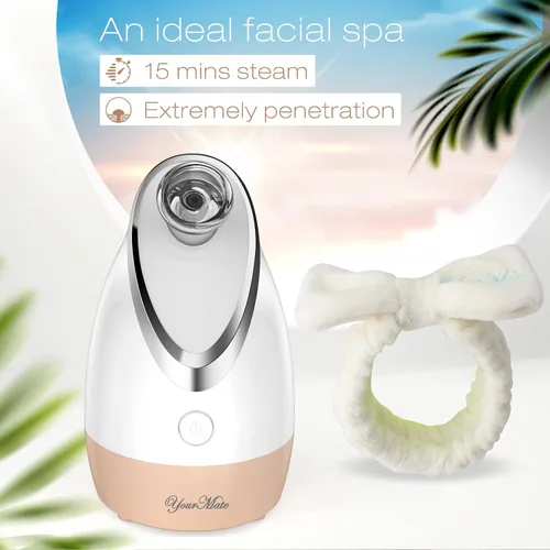 Vista 4 de YourMate Vaporizador Facial Nano Iónico, Vaporizador Facial Ajustable con Neblina Cálida de Aromaterapia para Senos, Hidratación Desobstruye