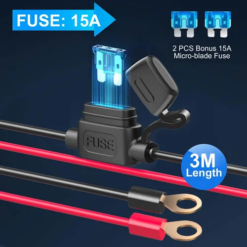 Vista 3 de Cargador de Coche Resistente de 10 Pies 12V/24V, Adaptador de Encendedor de Cigarrillos de 216W de 7 Puertos con Carga Rápida USB-C PD30W/QC3.0