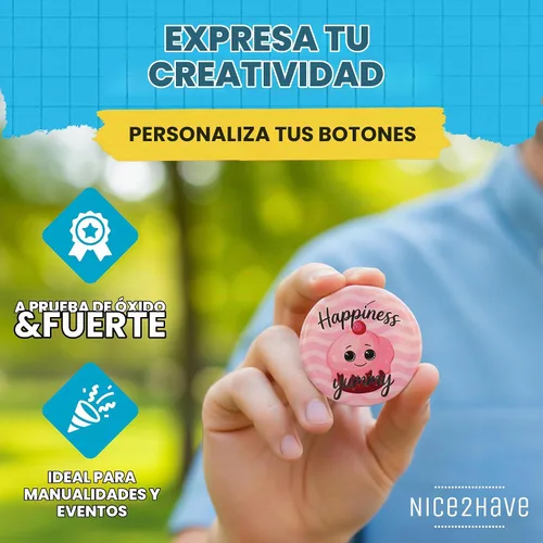 Vista 4 de Nice2Have 25 juegos de botones magnéticos para nevera de 2.25 pulgadas (2.283 in) – Suministros para máquina de botones