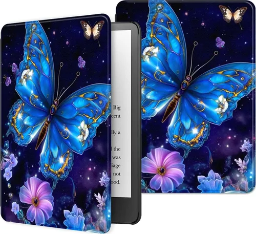 Vista 76 de Funda para Kindle básico de 6 pulgadas (11.ª generación), múltiples ángulos, piel sintética, delgada, con función de encendido y apagado automático