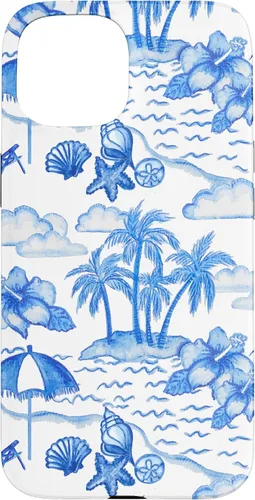 Vista 6 de Funda para iPhone 16 Coastal Nieta Preppy Hawaiian Hibiscus Coconut Girl