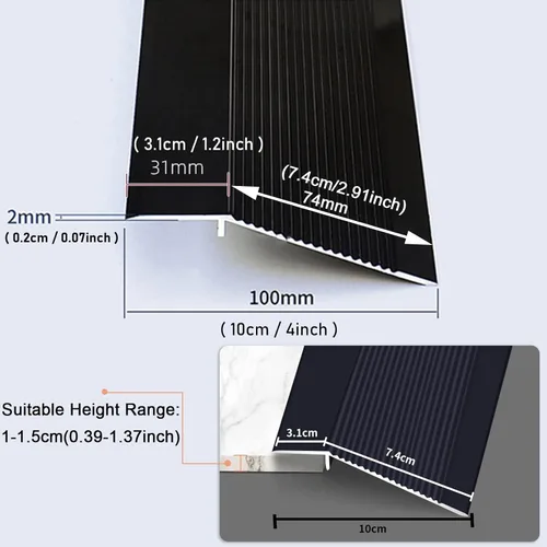 Vista 2 de HJXGQJM Floor Transition Strip, Threshold Strip for Laminate, Aluminum Floor Transition Threshold Strip, Floor Transition Strips Metal, for Wood