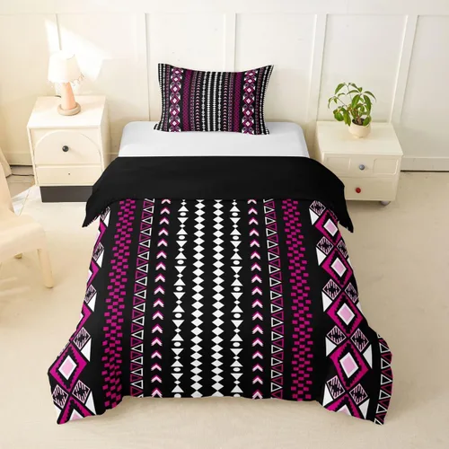 Vista 45 de Erosebridal Bohemian Duvet Cover Twin Country Southwestern Comforter Cover for Kids Teens Boho Aztec Arrows Diamond Bedding Set Black Gray Geometric