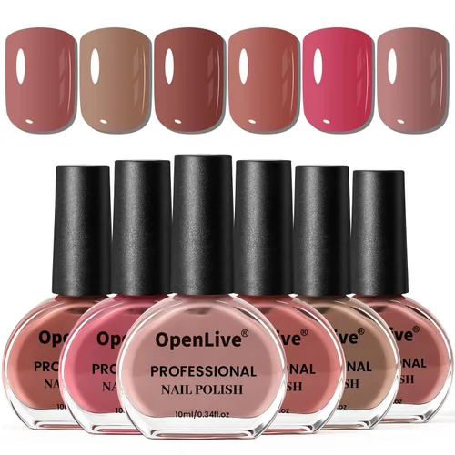 Vista 13 de OpenLive - Juego de 12 esmaltes de uñas con 10 combinaciones de colores, 2 esmaltes base y de capa superior, esmalte de uñas de secado rápido