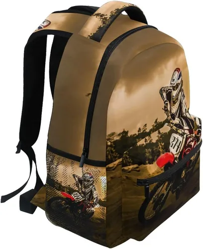 Vista 3 de Mochilas ligeras de motocross para vehículos de motocicleta, bolsas para niños, bolsa de libros para hombre, regalos de regreso a clases