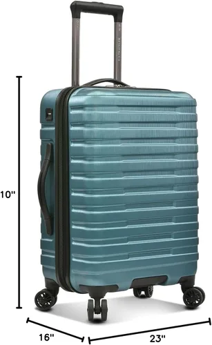 Vista 9 de U.S. Traveler Boren - Maleta de viaje de policarbonato resistente con 8 ruedas giratorias, asa de aluminio