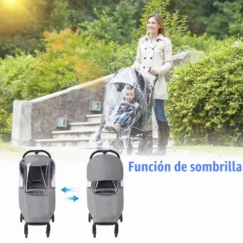 Vista 4 de Tiiyee - Funda de lluvia para cochecito, protector universal de viaje para bebé