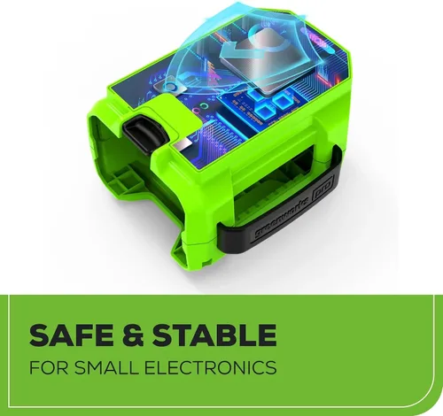 Vista 10 de Greenworks Inversor de corriente Pro de 80 V (300 vatios), 120 V CA, para cargar dispositivos electrónicos pequeños, teléfonos inteligentes