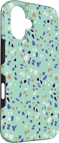 Vista 3 de Fun Vintage Green, Blue, White and Black Terrazzo Case for iPhone 16