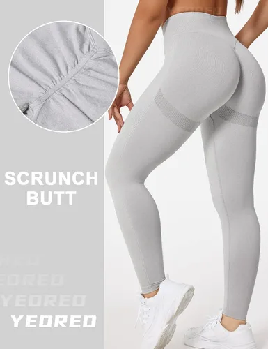 Vista 4 de YEOREO Leggings profesionales de entrenamiento para mujer, leggings de cintura alta cruzada con teñido anudado, leggings sin costuras, pantalones