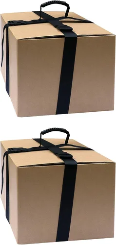 Vista 6 de QWORK Correa de transporte ajustable con asa, paquete de 2 unidades para mover y levantar cajas pesadas de forma segura con facilidad, cinturón