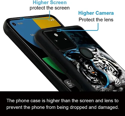 Vista 1377 de Compatible con Google Pixel 4A 5G Mobile Case Creative Acrylic Panel trasero Silicona Protección Grip especialmente diseñado para Google Pixel 4A 5G