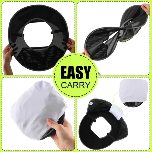 Vista 5 de SATINIOR 4 unidades de sombrero duro para sombrero de alta visibilidad, visera de sol y polaina para el cuello, bandana con tira reflectante, Negro