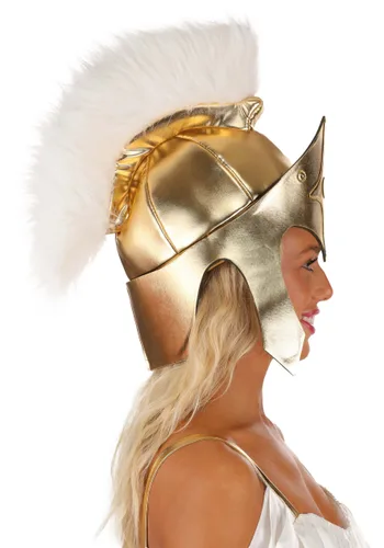 Vista 4 de Disfraz de Mujer Athena con Casco Dorado Multicolor