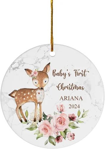 Vista 19 de FLOCHIL Adorno personalizado para la primera Navidad del bebé 2024, adorno de la primera Navidad de los bebés 2024, regalo para niños, niñas, bebés