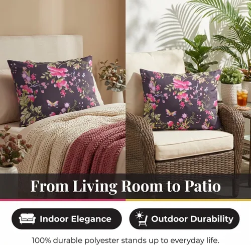 Vista 7 de Decozen Fundas de almohada decorativas, fundas de cojín para sofá, fundas de cojín con estampado floral para decoración de habitación, sofá