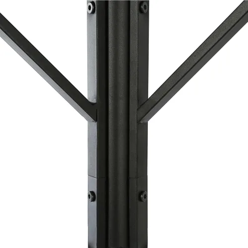 Vista 7 de HOME BI Perchero para sombreros, soporte de metal para sombreros, con 9 ganchos para ropa, sombreros y bufandas, color negro, 17.72 pulgadas