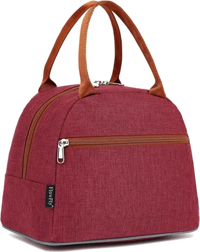 Vista 13 de Bolsa de almuerzo aislada FlowFly - Bolsa de asas organizadora para mujeres/hombres, Alpaca