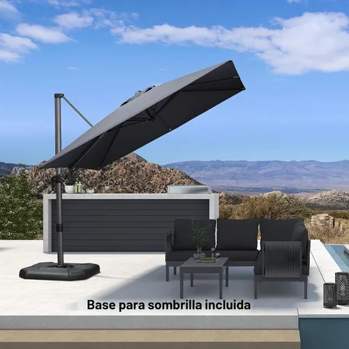 Vista 681 de PURPLE LEAF Paraguas al aire libre con base 8' x 8' protección solar verde Manzana Verde (Apple Green)