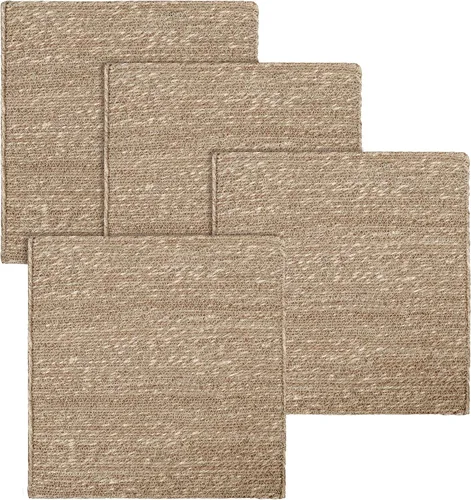 Vista 8 de Hausattire Juego de 4 manteles individuales tejidos - Azul, manteles individuales de yute boho rectangulares para mesa de cocina, mesa de comedor