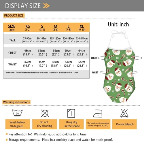 Vista 5 de Trajes de baño de Navidad para niñas, trajes de baño de una sola pieza, diseño novedoso, deportivo, verano, playa, trajes de baño para niños