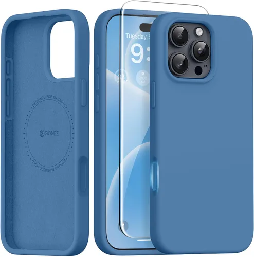 Vista 35 de GONEZ Funda magnética para iPhone 12 Case / 12 Pro Case, compatible con MagSafe, [protector de pantalla + protector de lente de cámara], funda