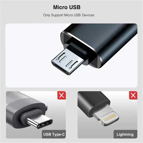 Vista 5 de Paquete de 5 adaptadores Micro USB a USB OTG, USB A a Micro USB, compatible con S7 LG, mouse, unidad flash, teclado, controlador de juegos, negro