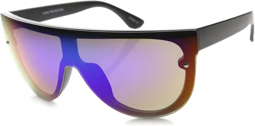 Vista 2 de zeroUV 80s Baseball Sunglasses, Mirrored Men Sports Glasses, Women Goggles for Cycling, Wraparound Visor Shield