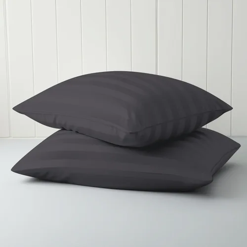 Vista 27 de Juego de 2 protectores de almohada estándar, 100% algodón egipcio con cremallera, 400 hilos, tejido satinado, algodón, color beige, fundas