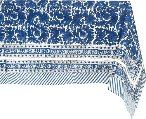 Vista 87 de ATOSII Mantel 100% algodón, Amara, floral, hecho a mano, rectangular, de lino, para cocina, comedor, fiestas, bodas, exteriores, picnics, Pascua