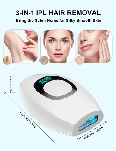 Vista 4 de Depilación láser IPL para mujeres y hombres, depiladora facial permanente en casa, depiladora facial 999,999 parpadeos, removedor de vello sin dolor