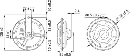 Vista 8 de Kit HELLA 003399801 Supertone de dos bocinas super tono de tono alto/bajo de 12 V con soporte