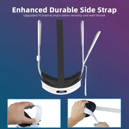 Vista 5 de iFoo Correa de cabeza compatible con MetaOculus Quest 2, correa de cabeza ligera y ajustable, repuesto para correa Elite, soporte mejorado