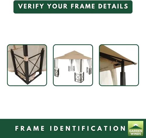Vista 6 de Garden Winds Toldo de repuesto para cenador The Harbor - Standard 350 - Beige